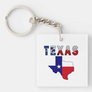 Vlagenkaart met Texas Sleutelhanger