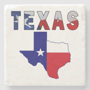 Vlagenkaart met Texas Stenen Onderzetter