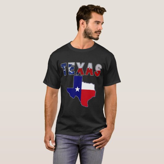 Vlagenkaart met Texas T-shirt (Voorkant volledig)