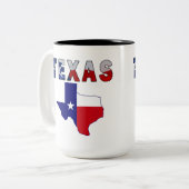 Vlagenkaart met Texas Tweekleurige Koffiemok (Voorkant links)