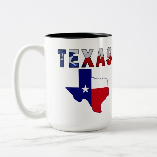 Vlagenkaart met Texas Tweekleurige Koffiemok (Links)