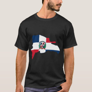 Vlagenkaart van de Dominicaanse Republiek DO T-shirt