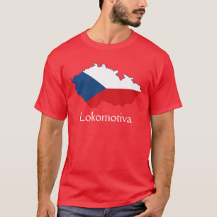 Vlagenkaart van de Tsjechische Republiek Lokomotiv T-shirt