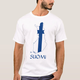 Vlagenkaart van Finland Suomi T-Shirt