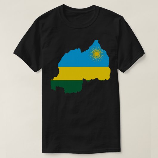 Vlagenkaart van Rwanda T-shirt (Design voorkant)