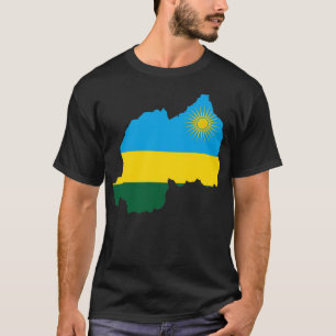 Vlagenkaart van Rwanda T-shirt