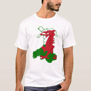 Vlagenkaart van Wales T-Shirt