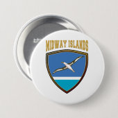 Vlagenschip van de Midway Islands Ronde Button 7,6 Cm (Voorkant /achterkant)