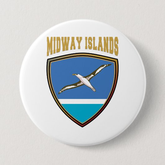 Vlagenschip van de Midway Islands Ronde Button 7,6 Cm (Voorkant)