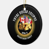 Vlaggen 2024 TOTALE ZONSVERDUISTERING Familie Keramisch Ornament (Links)