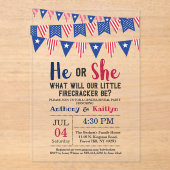 Vlaggen 4 juli: seksfeest acryl uitnodigingen (Voorkant)