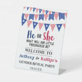 Vlaggen 4 juli: seksfeest reclamebord met voetstuk (Voorkant)