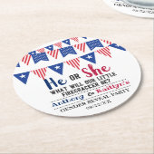 Vlaggen 4 juli: seksfeest ronde kartonnen onderzetter (Gebogen)