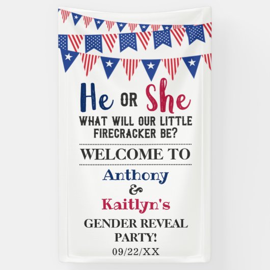 Vlaggen 4 juli: seksfeest spandoek (Verticaal)