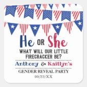 Vlaggen 4 juli: seksfeest vierkante sticker (Voorkant)