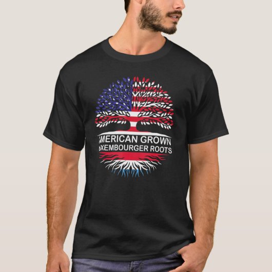 Vlaggen Amerikaanse Grown Luxembourger T-shirt (Voorkant)
