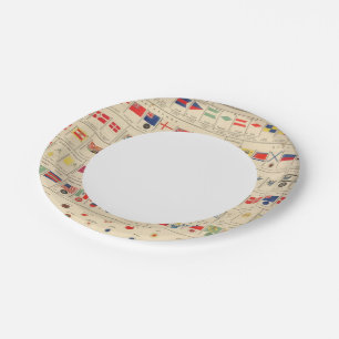 Vlaggen, badges papieren bordje