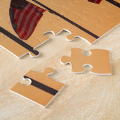 Vlaggen bij Sunset American Patriotic USA Legpuzzel (Zijkant)