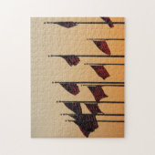 Vlaggen bij Sunset American Patriotic USA Legpuzzel (Verticaal)