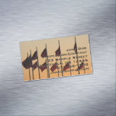 Vlaggen bij Sunset American Patriotic USA Magnetisch Visitekaartje (Voorbeeld)