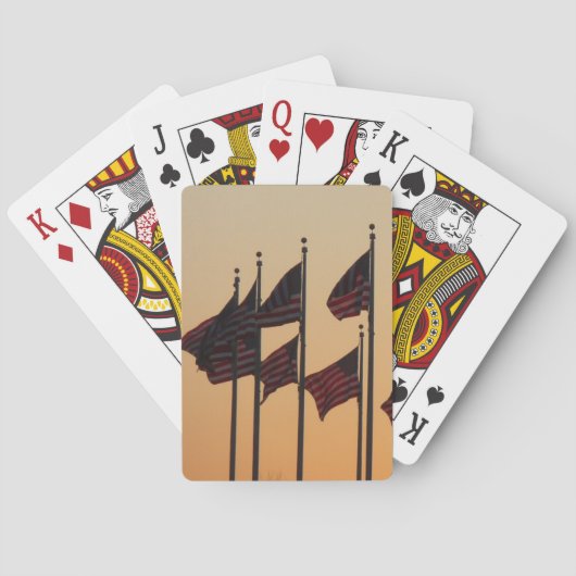 Vlaggen bij Sunset American Patriotic USA Pokerkaarten (Achterkant)