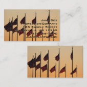 Vlaggen bij Sunset American Patriotic USA Visitekaartje (Voorkant / Achterkant)