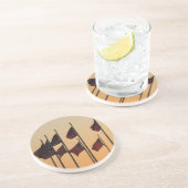 Vlaggen bij Sunset American Patriotic USA Zandsteen Onderzetter (Zijkant)