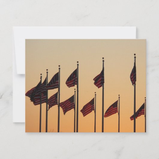 Vlaggen bij zonsondergang Amerikaanse patriottisch (Voorkant)