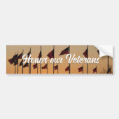 Vlaggen bij zonsondergang Amerikaanse patriottisch Bumpersticker (Voorkant)