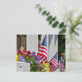 Vlaggen + Bloemen Briefkaart (Staand voorkant)
