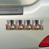 Vlaggen + Bloemen Bumpersticker (Op auto)