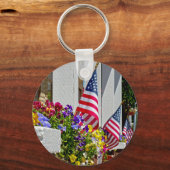 Vlaggen + Bloemen Sleutelhanger (Voorkant)
