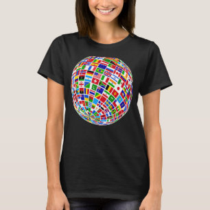 Vlaggen De landen van de Wereld Wereldbol Aarde We T-shirt