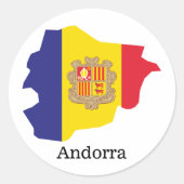 Vlaggen en Andorra Ronde Sticker (Voorkant)