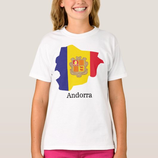 Vlaggen en Andorra T-shirt (Voorkant)