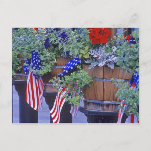 Vlaggen en Bloemen in Philipsburg Montana Briefkaart
