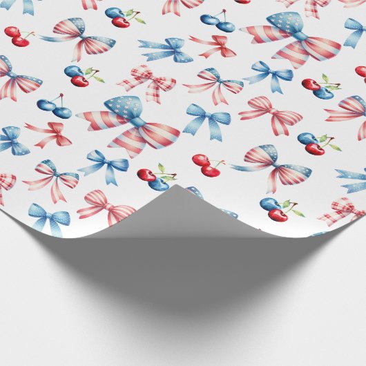 Vlaggen en kersen cadeaupapier (Hoek)