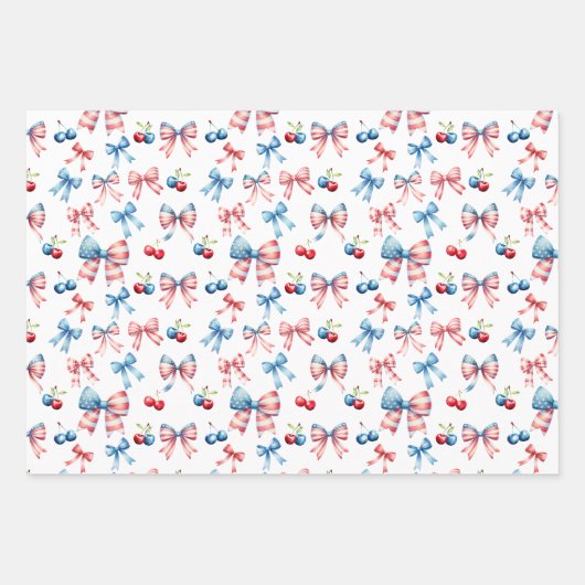 Vlaggen en kersen inpakpapier vel (Voorkant)