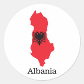 Vlaggen en landen Albanië Ronde Sticker (Voorkant)
