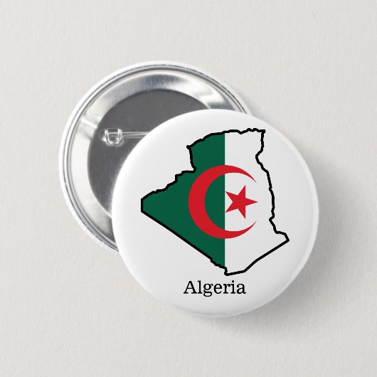 Vlaggen en landen Algerije Ronde Button 5,7 Cm (Voorkant /achterkant)