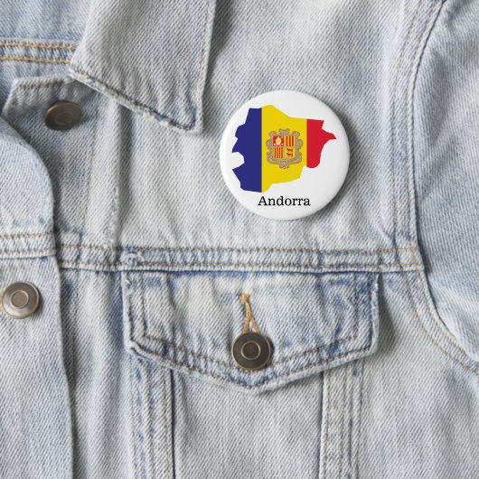 Vlaggen en landen Andorra Ronde Button 5,7 Cm (In situ)