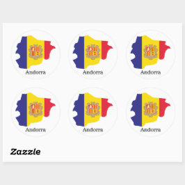 Vlaggen en landen Andorra Ronde Sticker