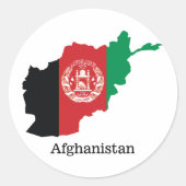 Vlaggen en landen in Afghanistan Ronde Sticker (Voorkant)