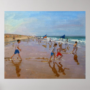 Vlaggen en reflecties Montalivet Poster