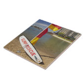 Vlaggen en surf reddingsbord tegeltje (Zijkant)