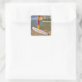 Vlaggen en surf reddingsbord vierkante sticker (Tas)