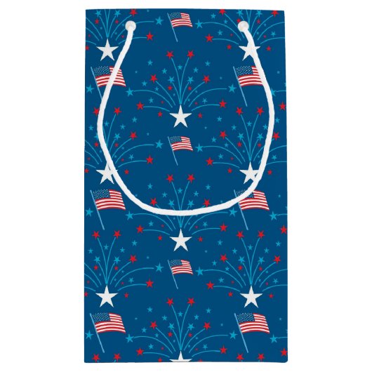 Vlaggen en vuurwerk van de Verenigde Staten Klein Cadeauzakje (Achterkant)