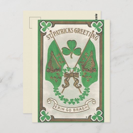 vlaggen Erin Go Bragh St Patricks Day Postca Briefkaart (Voorkant / Achterkant)