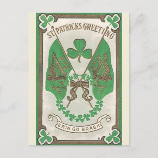 vlaggen Erin Go Bragh St Patricks Day Postca Briefkaart (Voorkant)