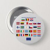 Vlaggen EU-landen Ronde Button 7,6 Cm (Voorkant /achterkant)